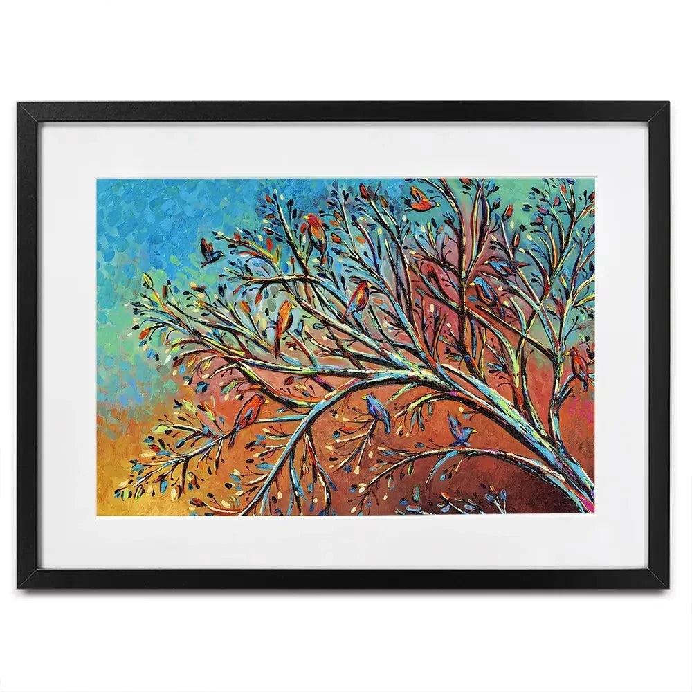 Sunrise Treetop Birds Framed Art Print Sunrise Treetop Birds Framed Art Print wall art product Carolee Vitaletti