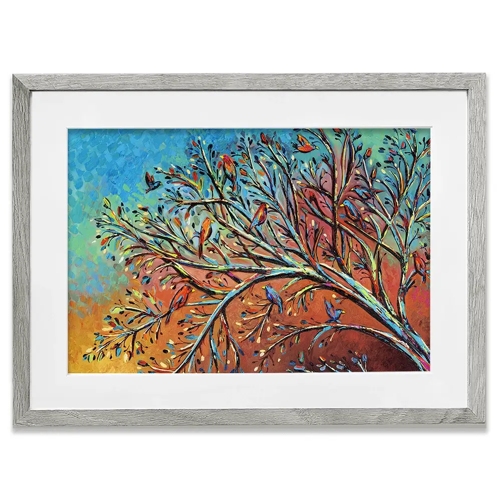 Sunrise Treetop Birds Framed Art Print Sunrise Treetop Birds Framed Art Print wall art product Carolee Vitaletti