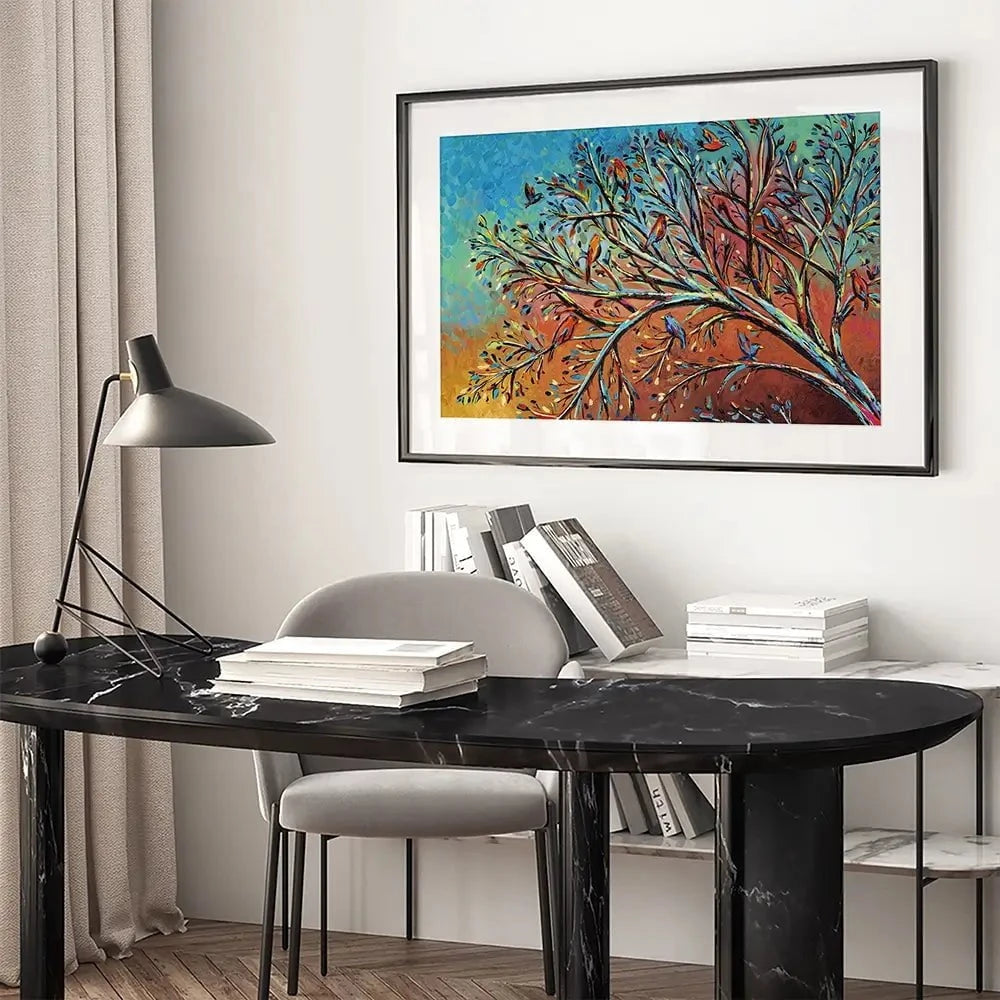 Sunrise Treetop Birds Framed Art Print Sunrise Treetop Birds Framed Art Print wall art product Carolee Vitaletti