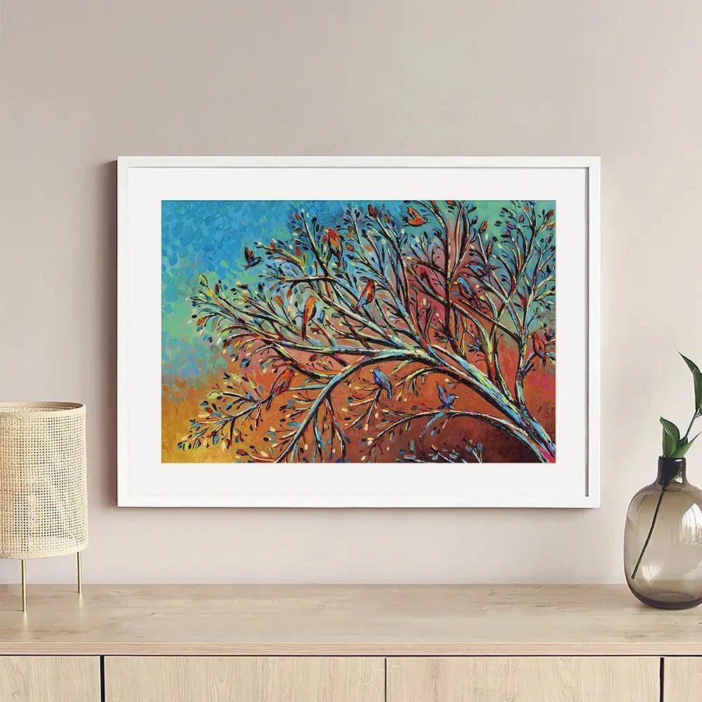 Sunrise Treetop Birds Framed Art Print Sunrise Treetop Birds Framed Art Print wall art product Carolee Vitaletti