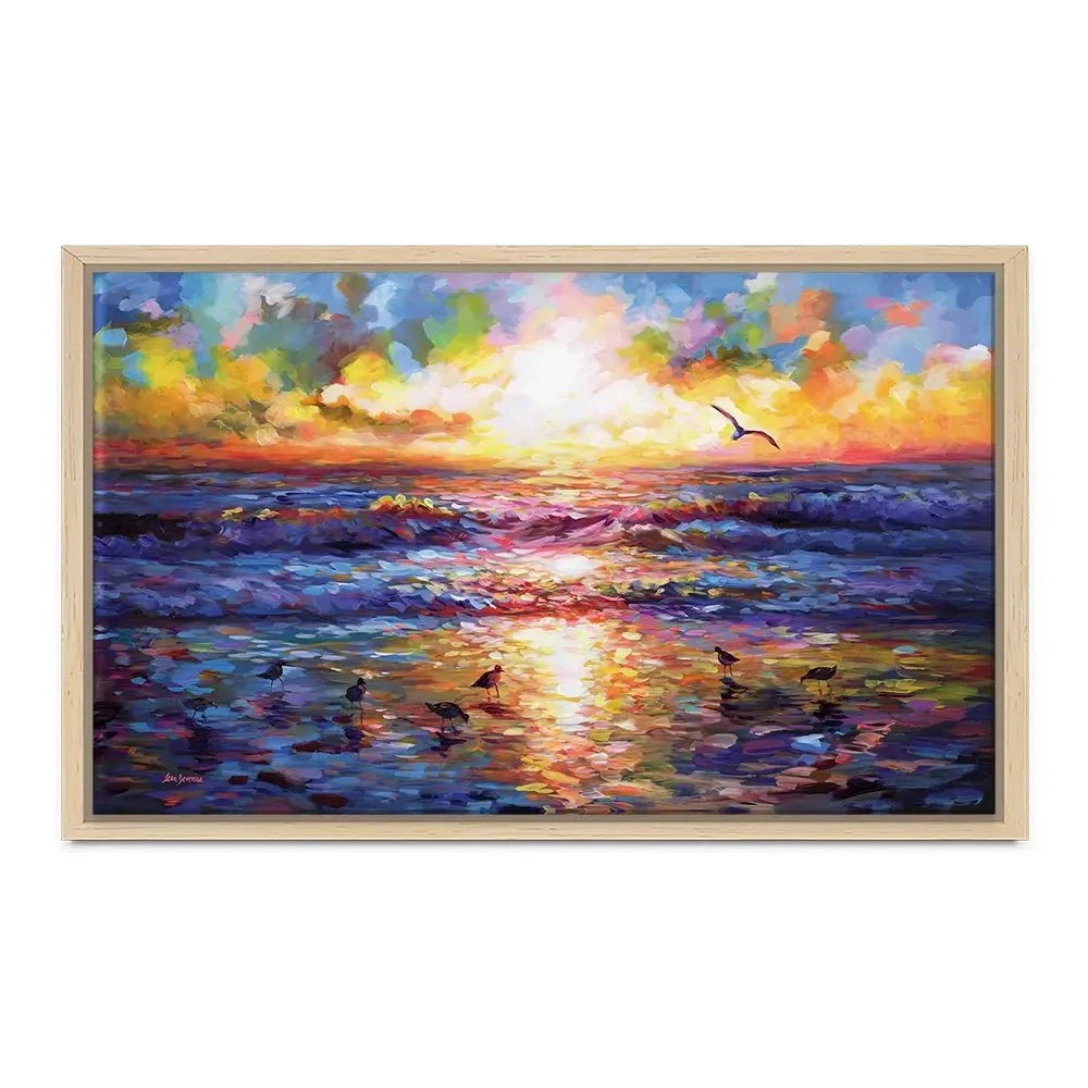 Sunset Beach Embrace Canvas Print Sunset Beach Embrace Canvas Print wall art product Leon Devenice
