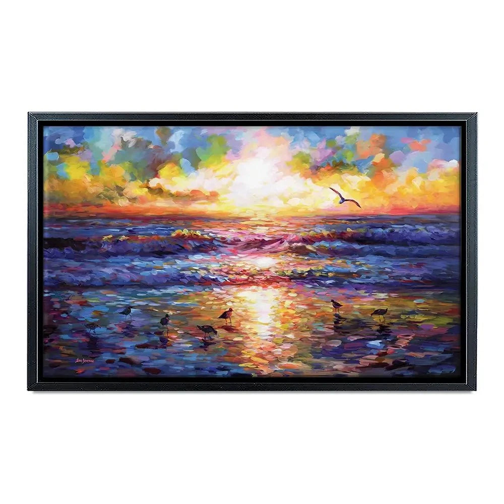 Sunset Beach Embrace Canvas Print Sunset Beach Embrace Canvas Print wall art product Leon Devenice