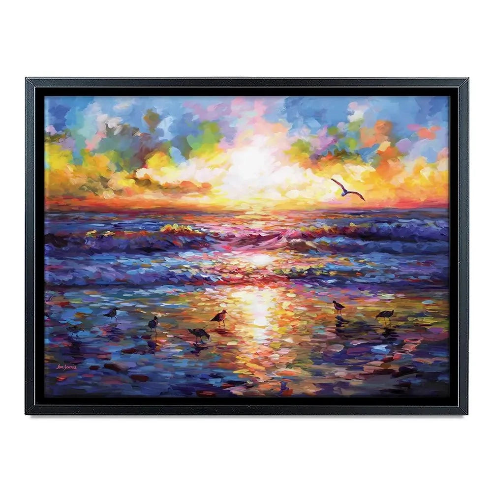Sunset Beach Embrace Canvas Print Sunset Beach Embrace Canvas Print wall art product Leon Devenice