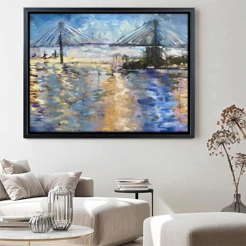 Sunset Bridge Canvas Print Sunset Bridge Canvas Print wall art product Tiffani Taylor - Independent