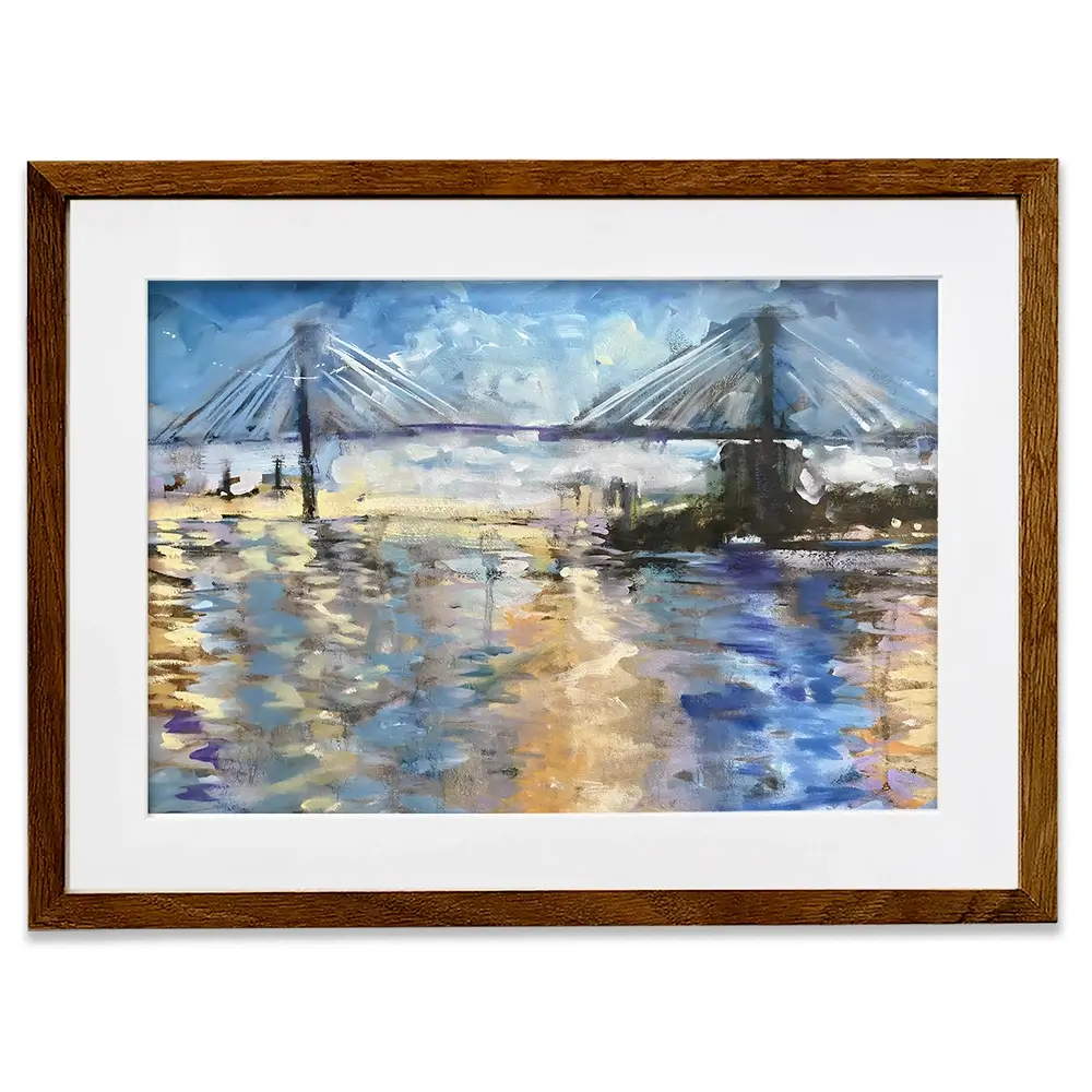 Sunset Bridge Framed Art Print Sunset Bridge Framed Art Print wall art product Tiffani Taylor - Independent