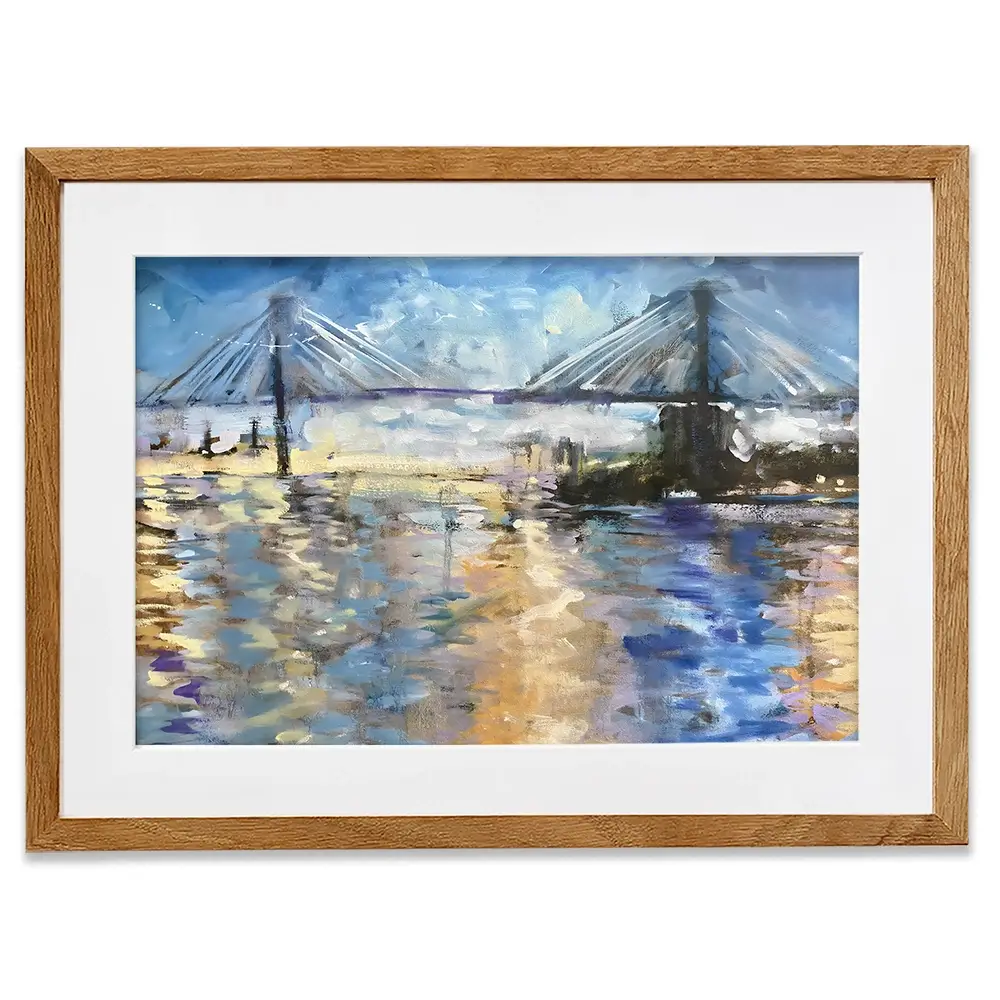 Sunset Bridge Framed Art Print Sunset Bridge Framed Art Print wall art product Tiffani Taylor - Independent