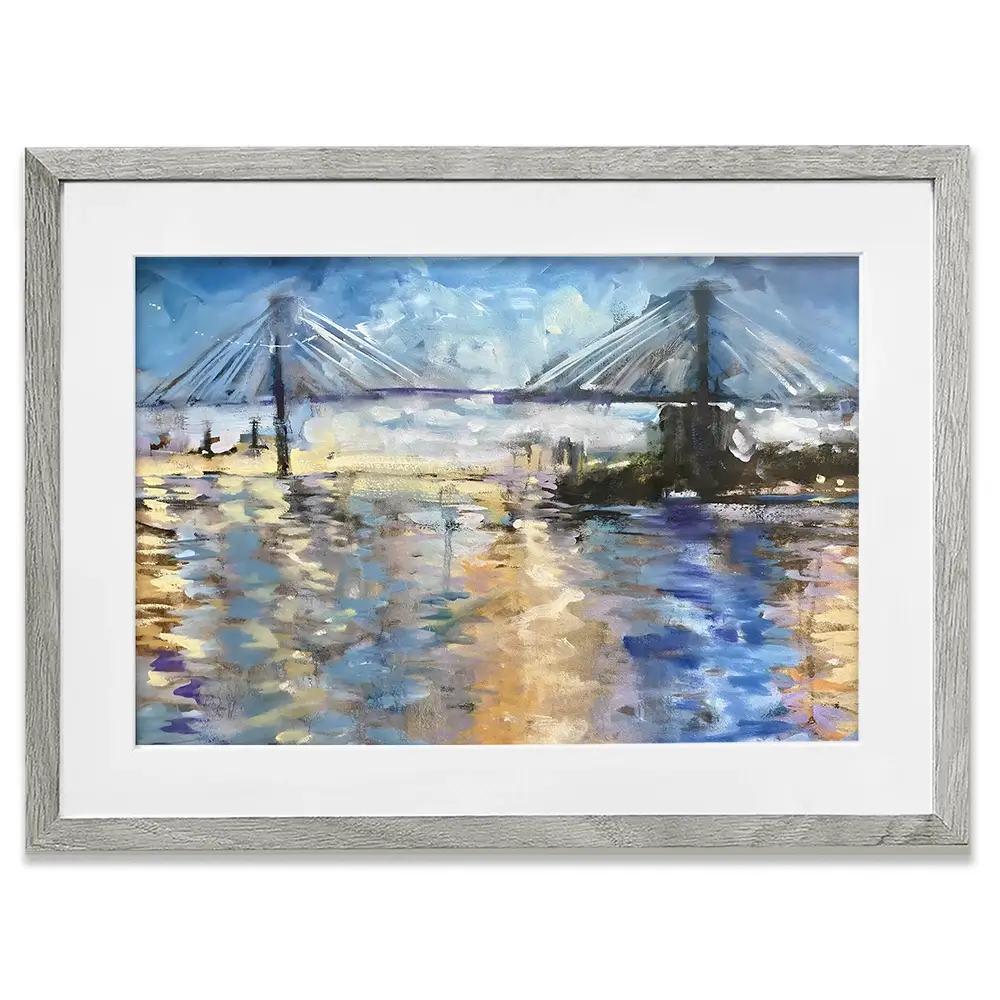 Sunset Bridge Framed Art Print Sunset Bridge Framed Art Print wall art product Tiffani Taylor - Independent