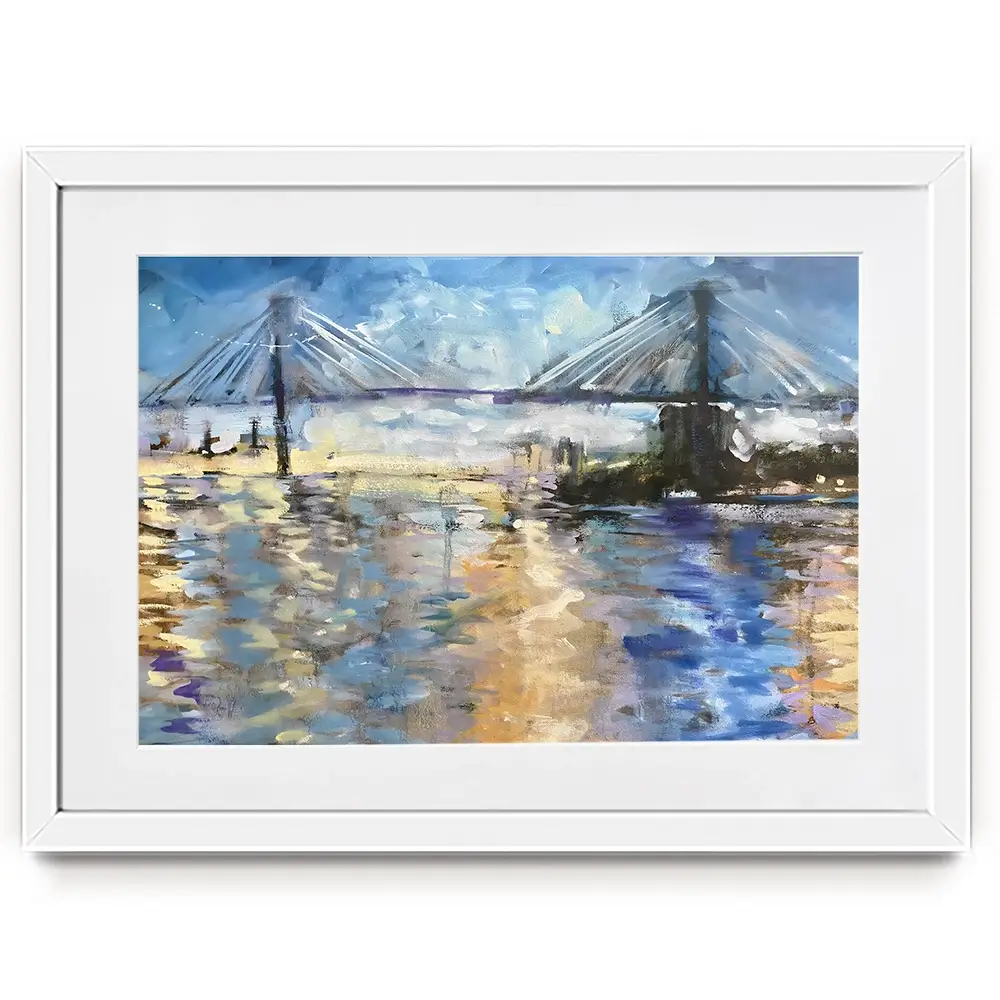 Sunset Bridge Framed Art Print Sunset Bridge Framed Art Print wall art product Tiffani Taylor - Independent