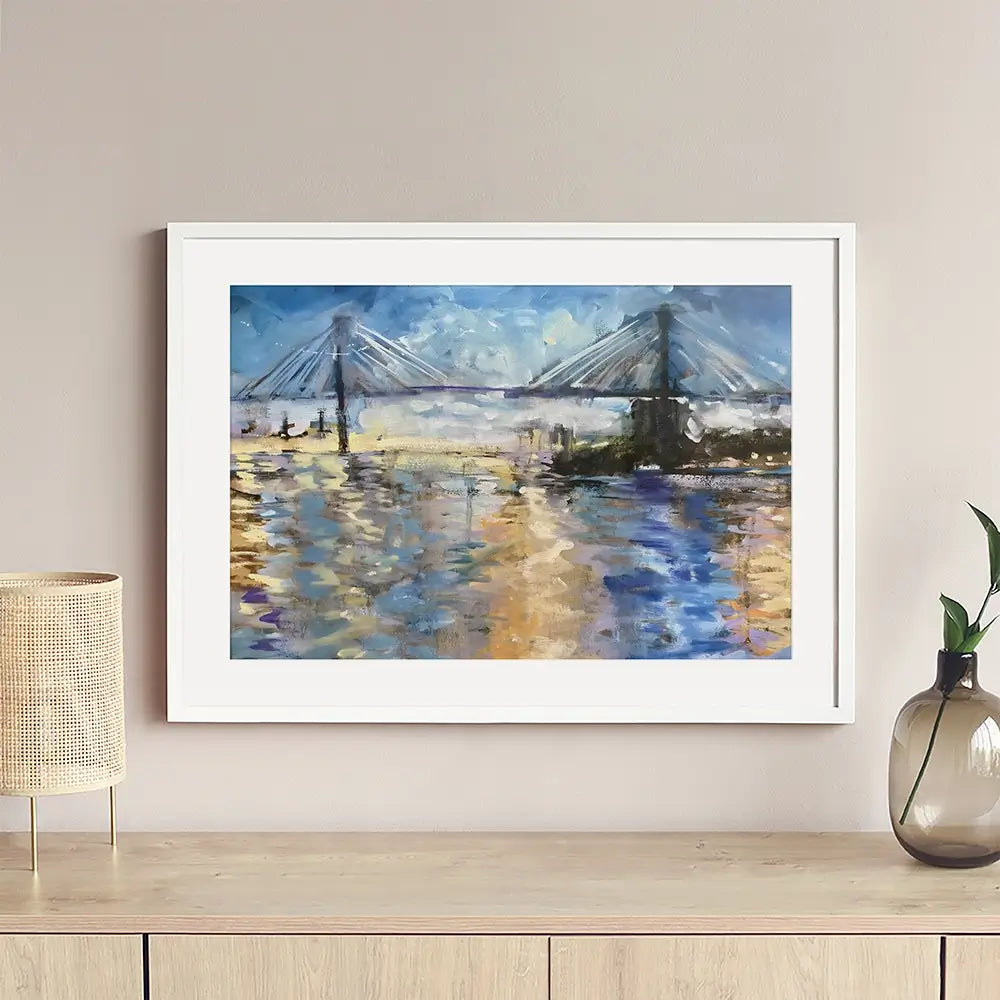 Sunset Bridge Framed Art Print Sunset Bridge Framed Art Print wall art product Tiffani Taylor - Independent