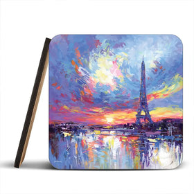 Sunset Eiffel Coaster Set Sunset Eiffel Coaster Set wall art product Leon Devenice