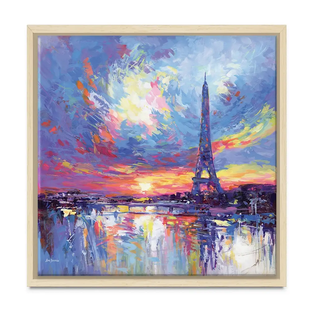 Sunset Eiffel Square Canvas Print Sunset Eiffel Square Canvas Print wall art product Leon Devenice