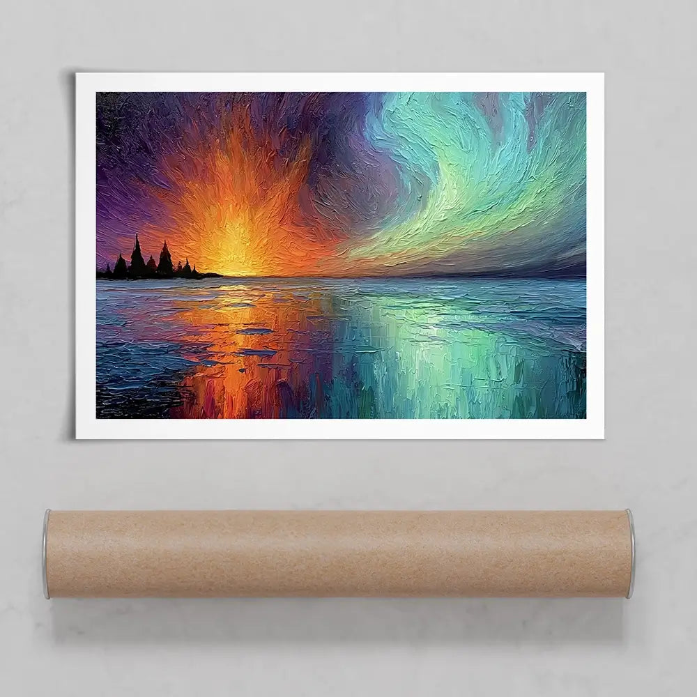 Sunset Fire And Aurora Art Print Sunset Fire And Aurora Art Print wall art product David Alexander Elder
