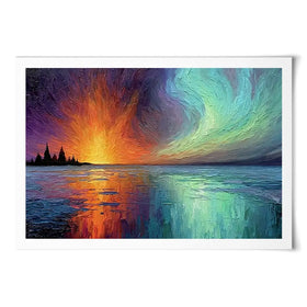Sunset Fire And Aurora Art Print Sunset Fire And Aurora Art Print wall art product David Alexander Elder