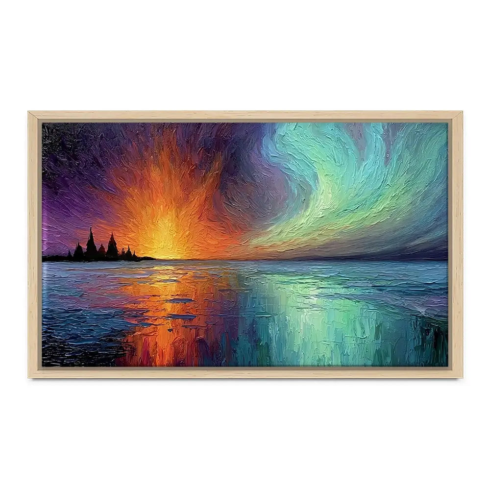 Sunset Fire And Aurora Canvas Print Sunset Fire And Aurora Canvas Print wall art product David Alexander Elder