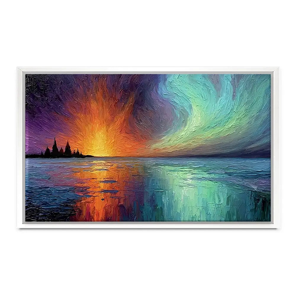 Sunset Fire And Aurora Canvas Print Sunset Fire And Aurora Canvas Print wall art product David Alexander Elder
