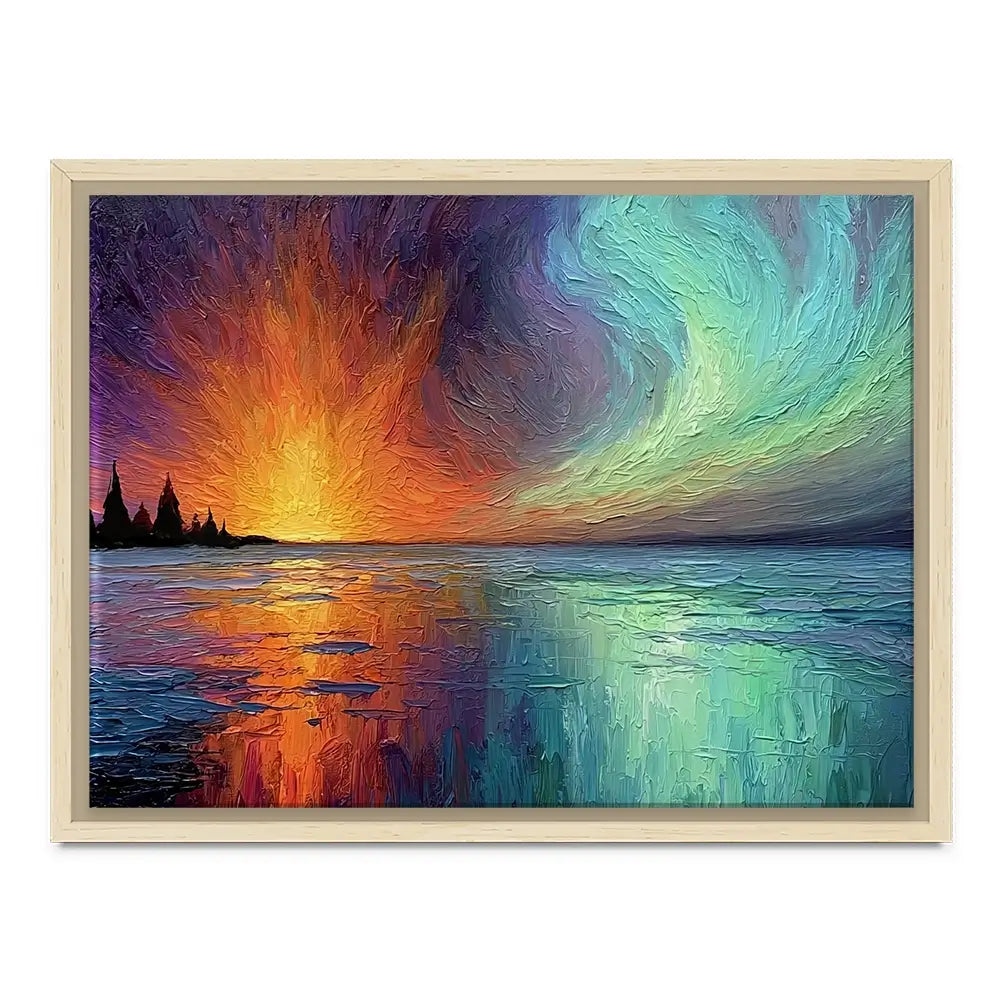 Sunset Fire And Aurora Canvas Print Sunset Fire And Aurora Canvas Print wall art product David Alexander Elder