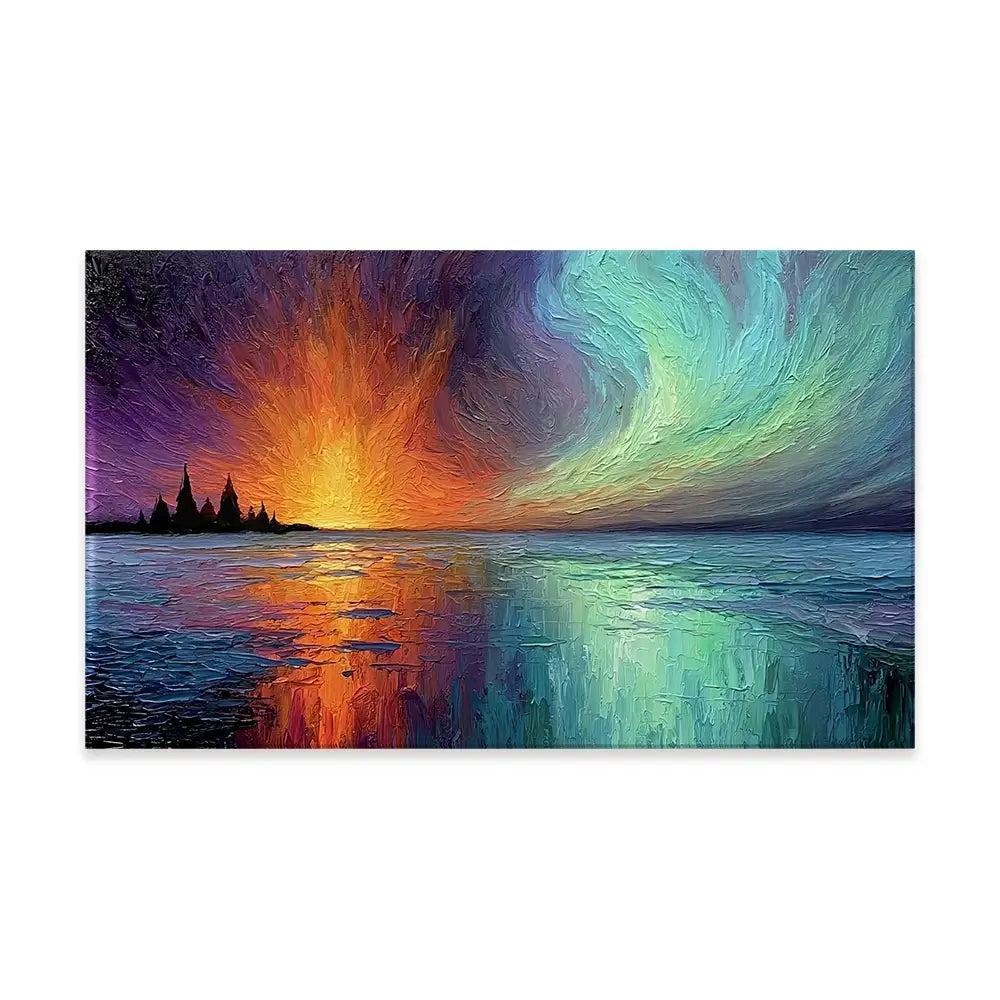 Sunset Fire And Aurora Canvas Print Sunset Fire And Aurora Canvas Print wall art product David Alexander Elder