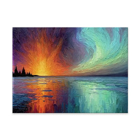 Sunset Fire And Aurora Canvas Print Sunset Fire And Aurora Canvas Print wall art product David Alexander Elder
