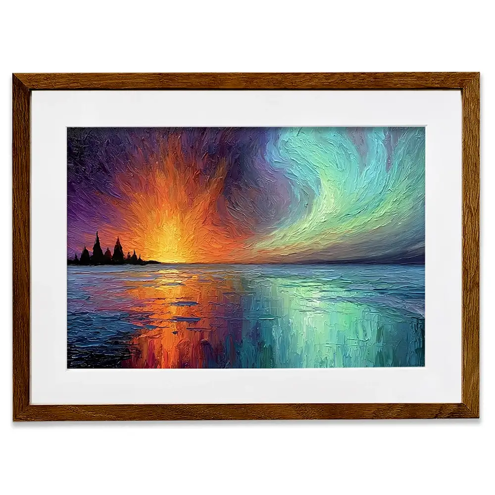Sunset Fire And Aurora Framed Art Print Sunset Fire And Aurora Framed Art Print wall art product David Alexander Elder