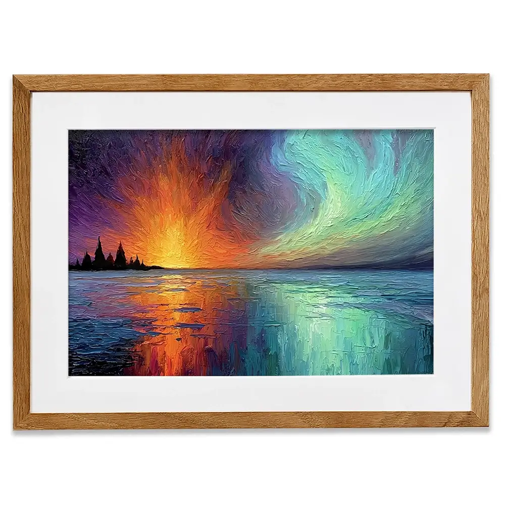 Sunset Fire And Aurora Framed Art Print Sunset Fire And Aurora Framed Art Print wall art product David Alexander Elder