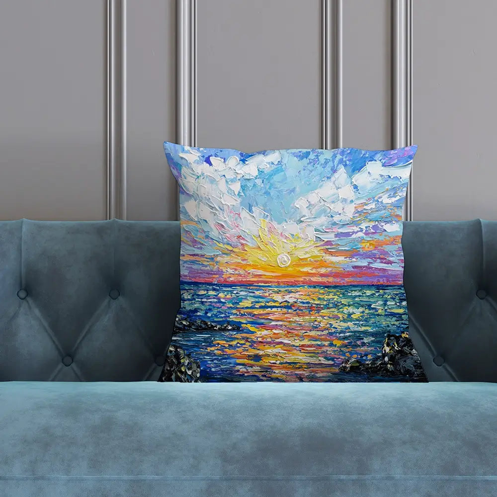 Sunset Gazing Cushion Sunset Gazing Cushion wall art product Olga Tkachyk