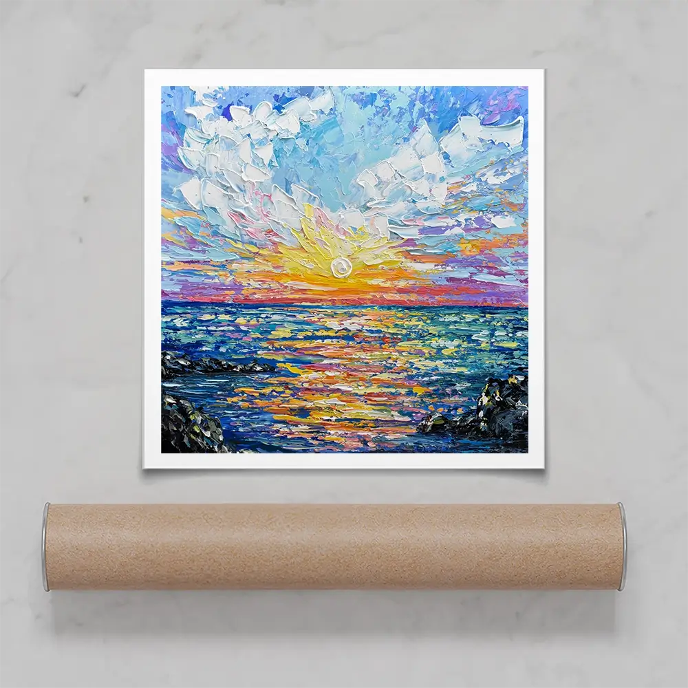 Sunset Gazing Square Art Print Sunset Gazing Square Art Print wall art product Olga Tkachyk
