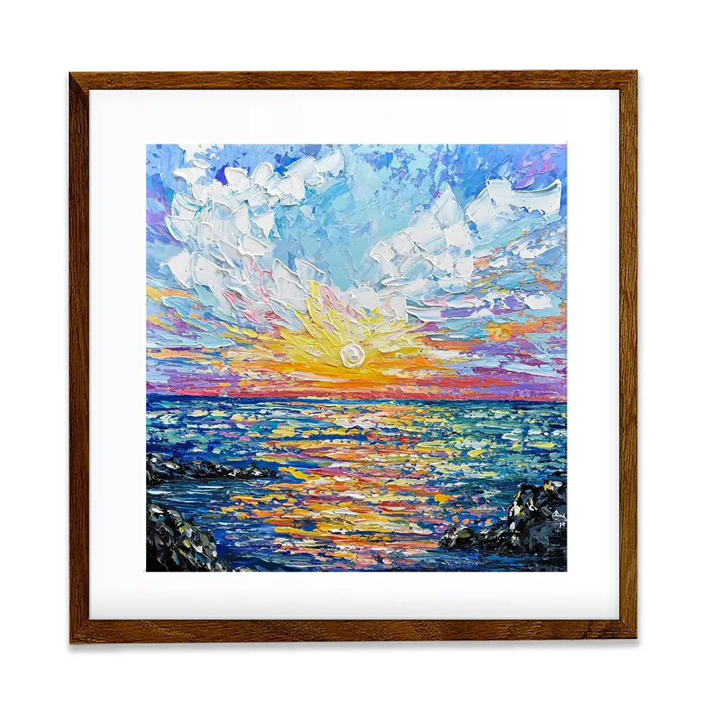 Sunset Gazing Square Framed Art Print Sunset Gazing Square Framed Art Print wall art product Olga Tkachyk