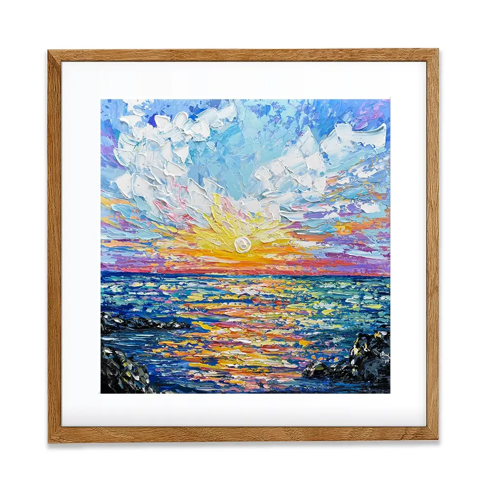 Sunset Gazing Square Framed Art Print Sunset Gazing Square Framed Art Print wall art product Olga Tkachyk