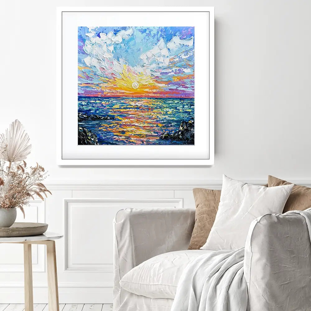 Sunset Gazing Square Framed Art Print Sunset Gazing Square Framed Art Print wall art product Olga Tkachyk
