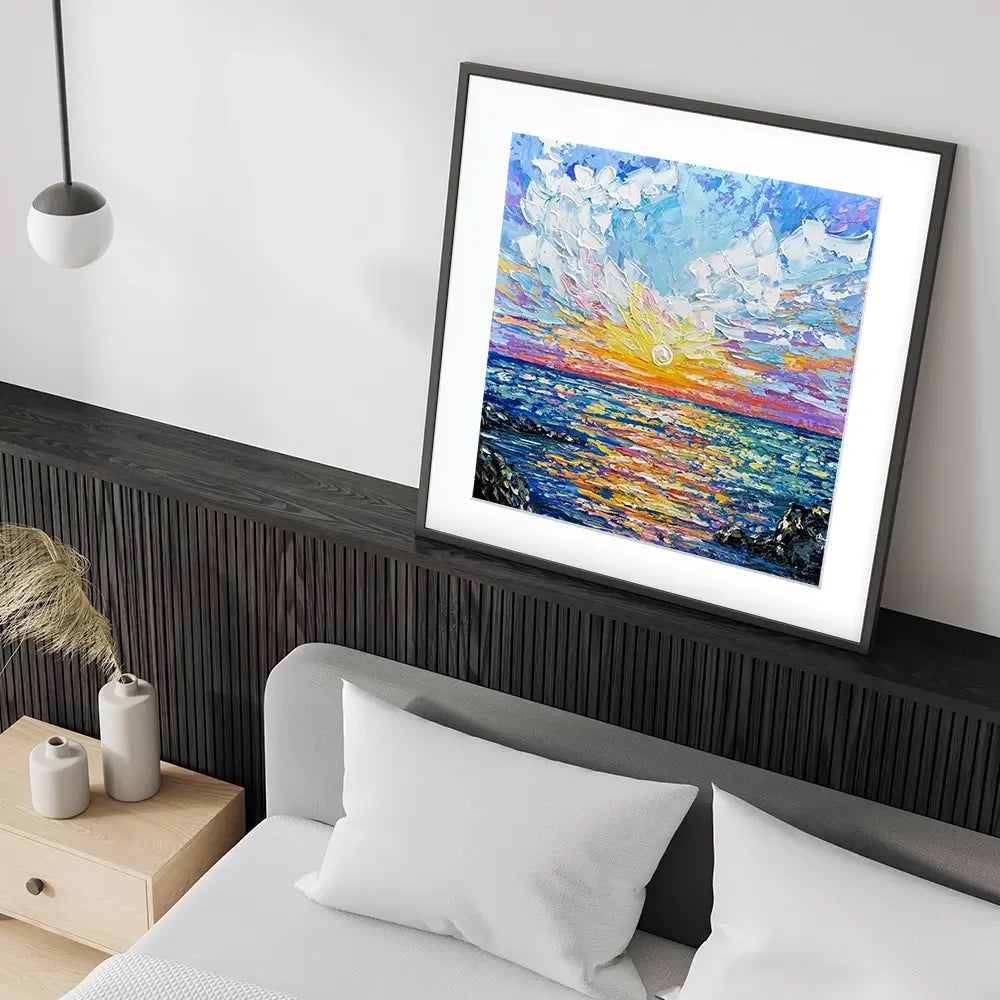 Sunset Gazing Square Framed Art Print Sunset Gazing Square Framed Art Print wall art product Olga Tkachyk