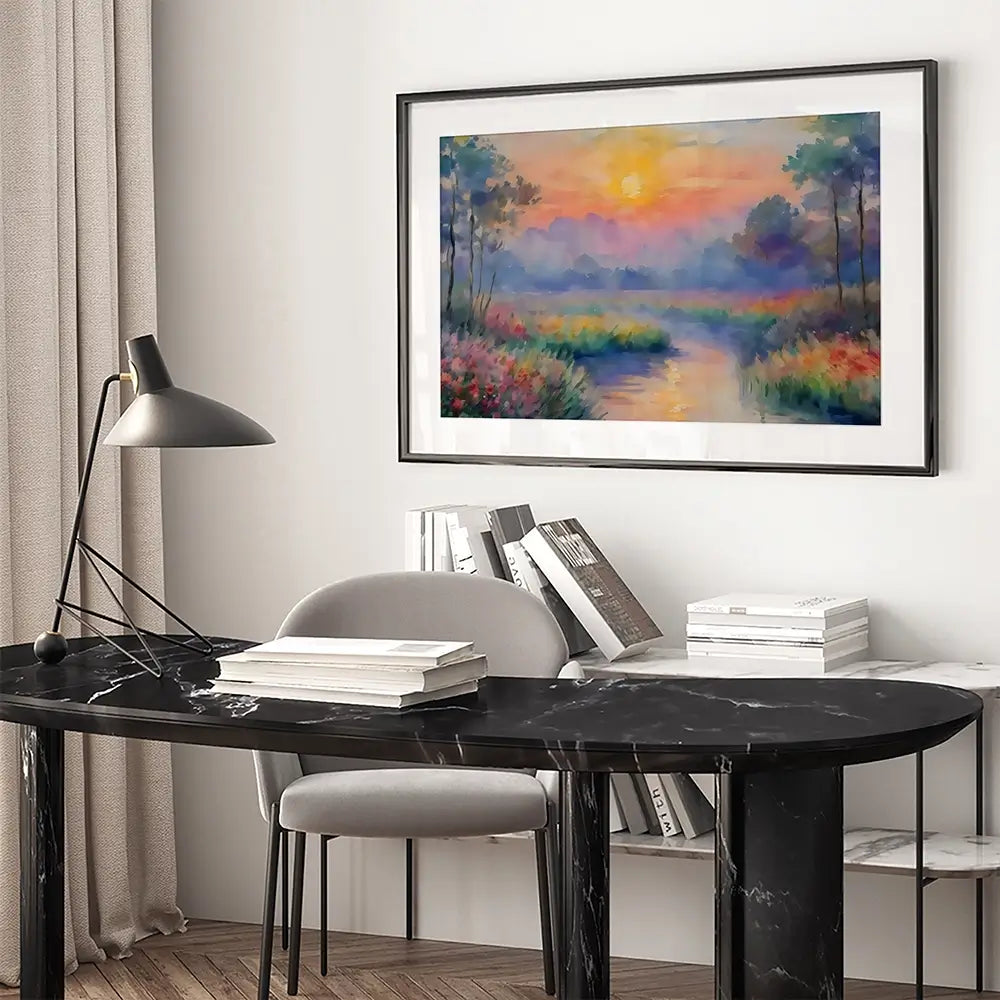 Sunset In The Marsh Framed Art Print Sunset In The Marsh Framed Art Print wall art product Creative Studio - Independent