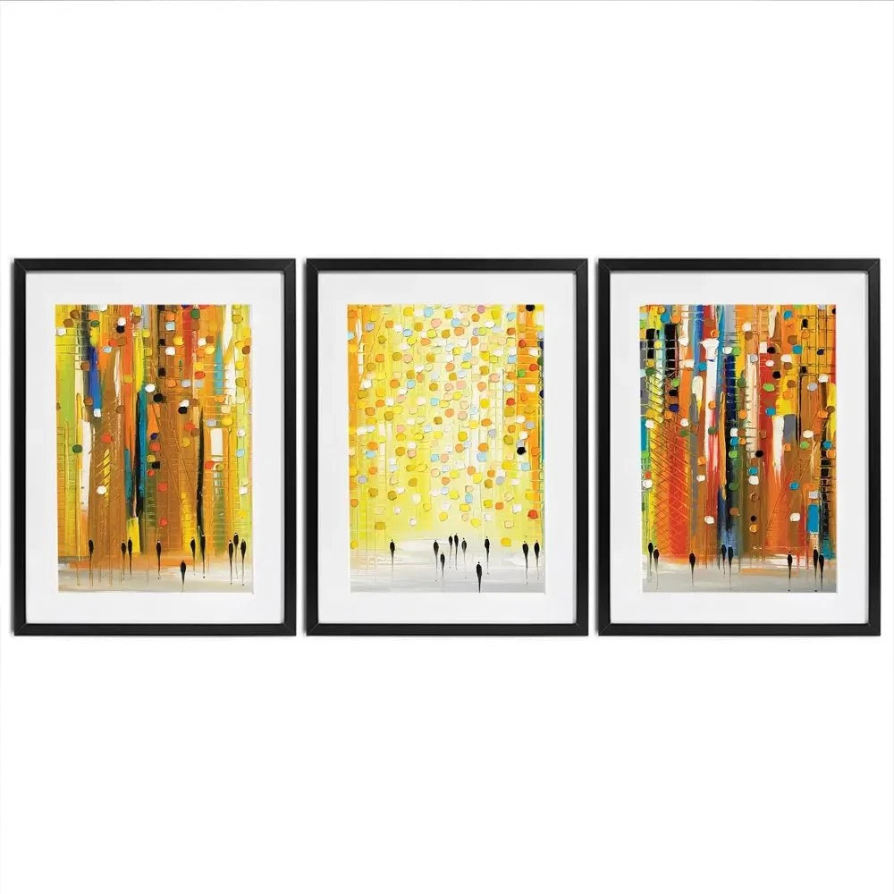 Sunset Lights Framed Art Print Trio Sunset Lights Framed Art Print Trio wall art product Ekaterina Ermilkina