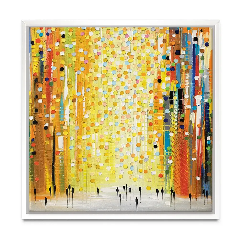 Sunset Lights Square Canvas Print Sunset Lights Square Canvas Print wall art product Ekaterina Ermilkina