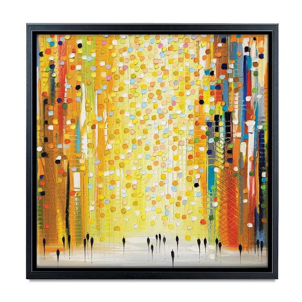 Sunset Lights Square Canvas Print Sunset Lights Square Canvas Print wall art product Ekaterina Ermilkina