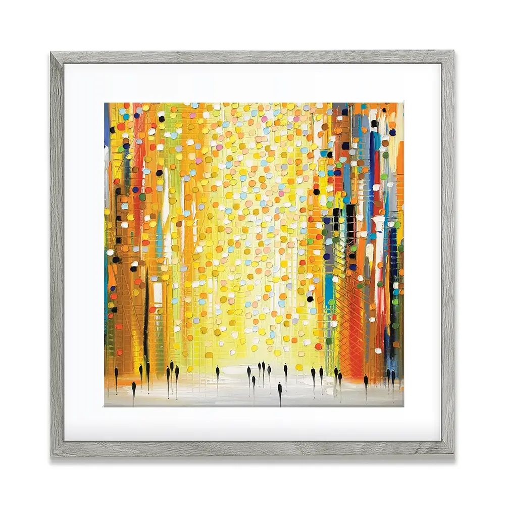 Sunset Lights Square Framed Art Print Sunset Lights Square Framed Art Print wall art product Ekaterina Ermilkina