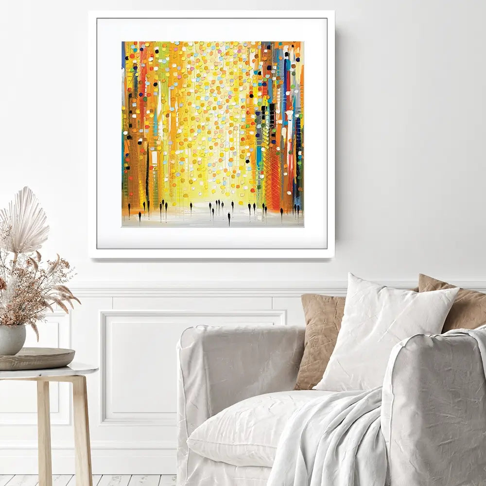 Sunset Lights Square Framed Art Print Sunset Lights Square Framed Art Print wall art product Ekaterina Ermilkina