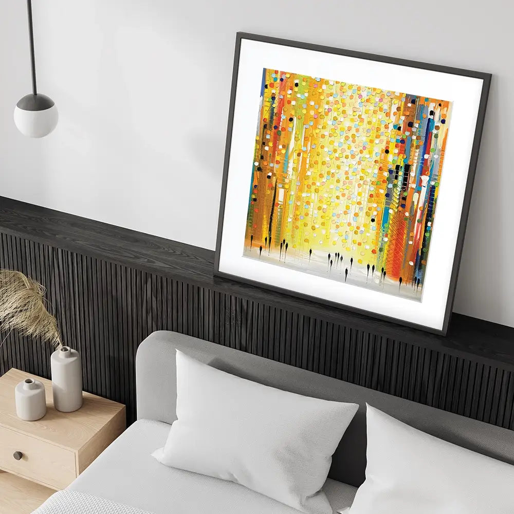 Sunset Lights Square Framed Art Print Sunset Lights Square Framed Art Print wall art product Ekaterina Ermilkina