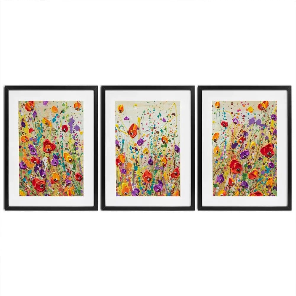 Sunset Meadow Framed Art Print Trio Sunset Meadow Framed Art Print Trio wall art product Olga Tkachyk