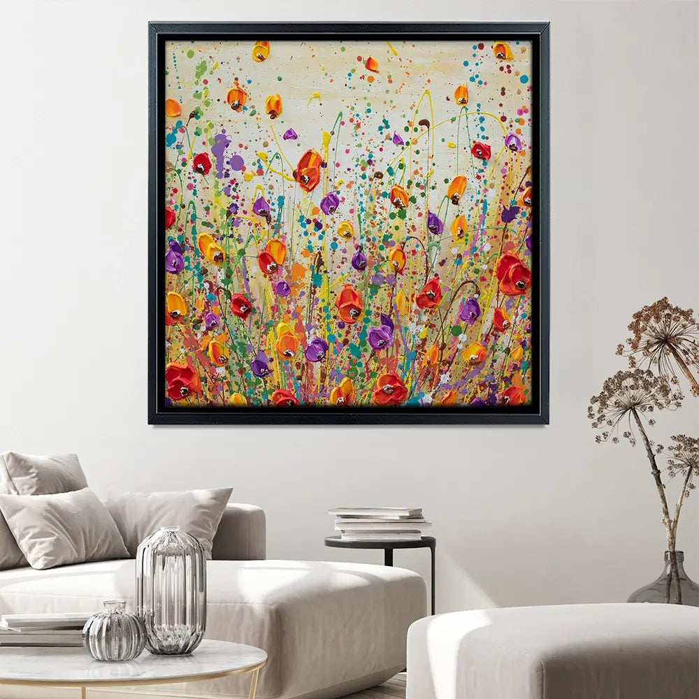 Sunset Meadow Square Canvas Print Sunset Meadow Square Canvas Print wall art product Olga Tkachyk