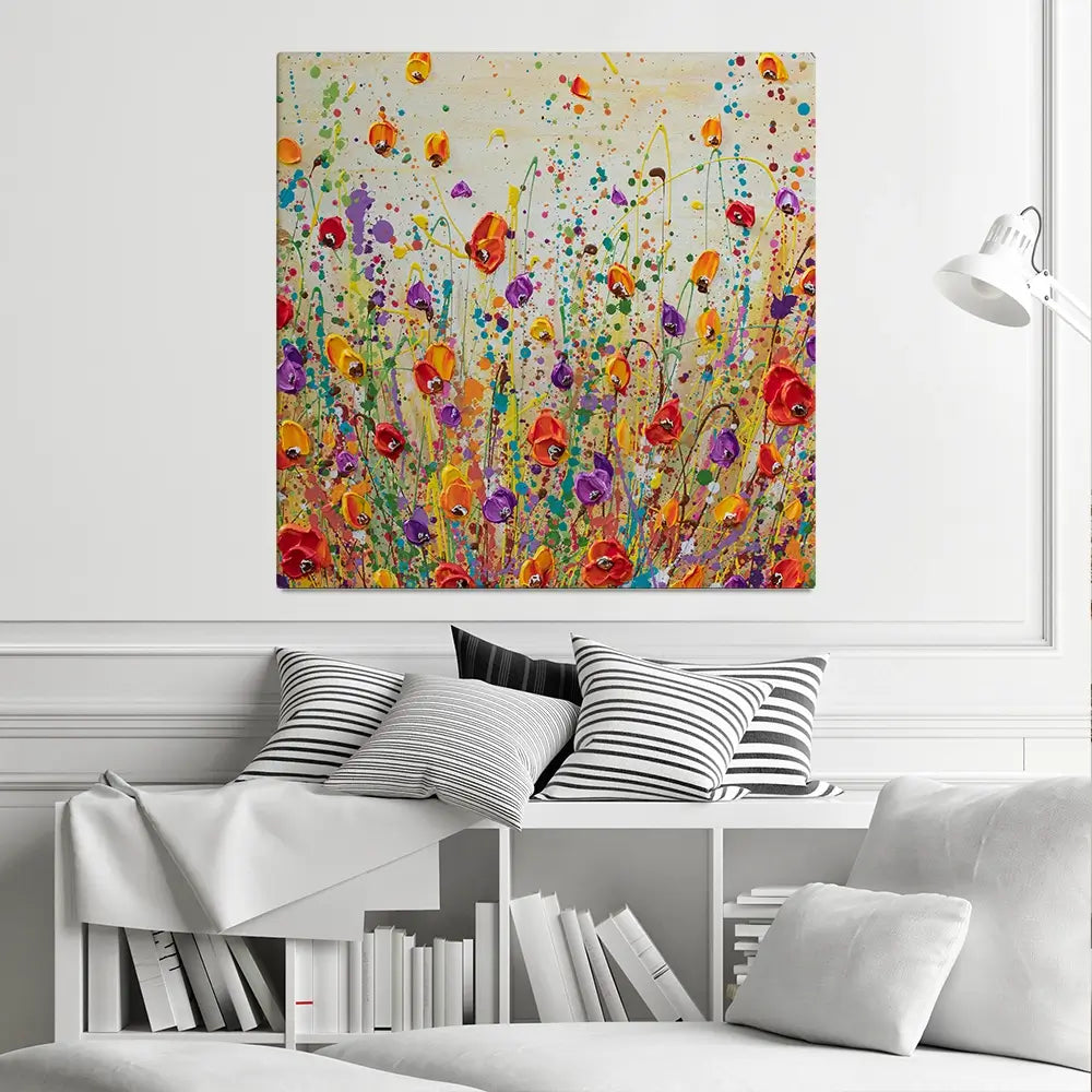 Sunset Meadow Square Canvas Print Sunset Meadow Square Canvas Print wall art product Olga Tkachyk