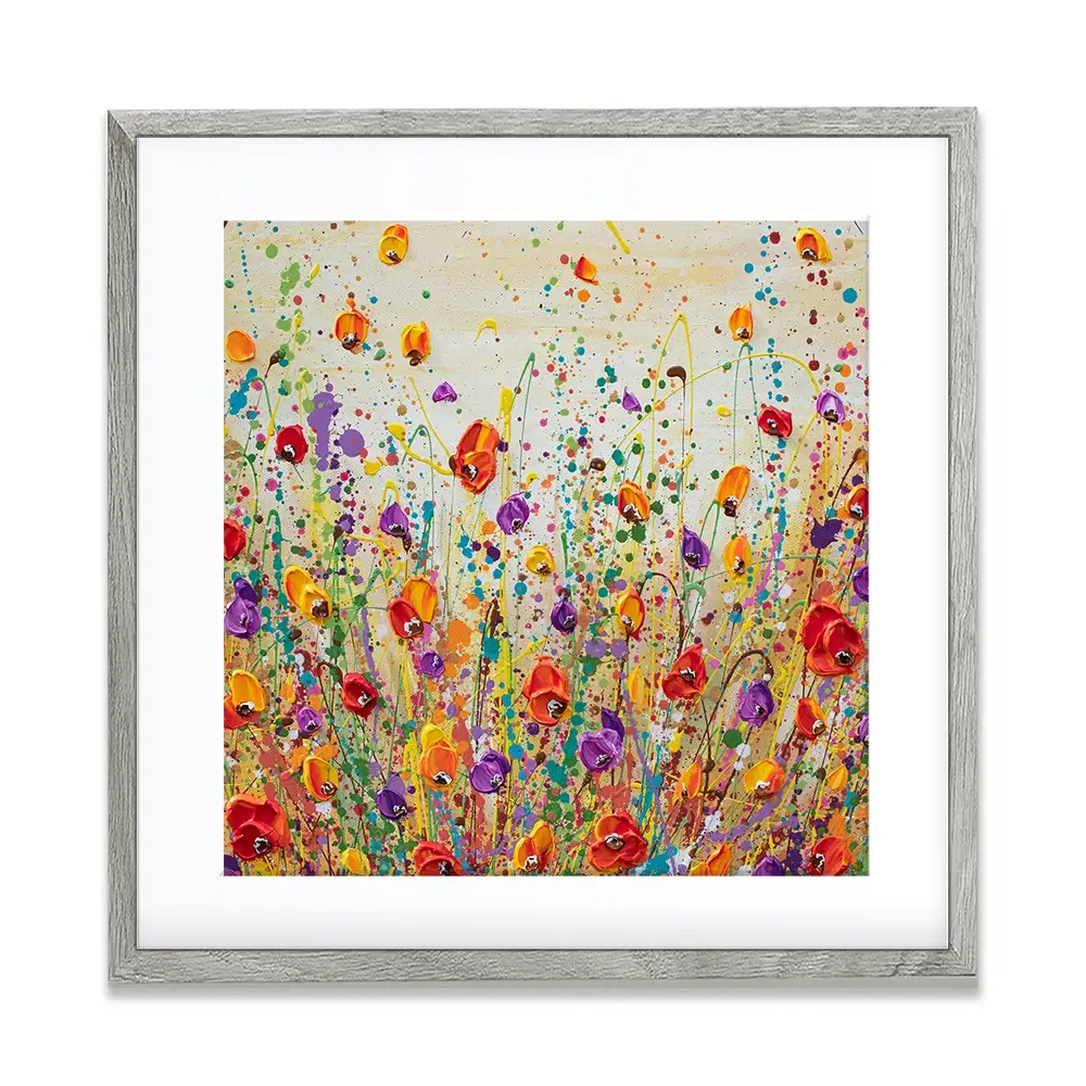 Sunset Meadow Square Framed Art Print Sunset Meadow Square Framed Art Print wall art product Olga Tkachyk