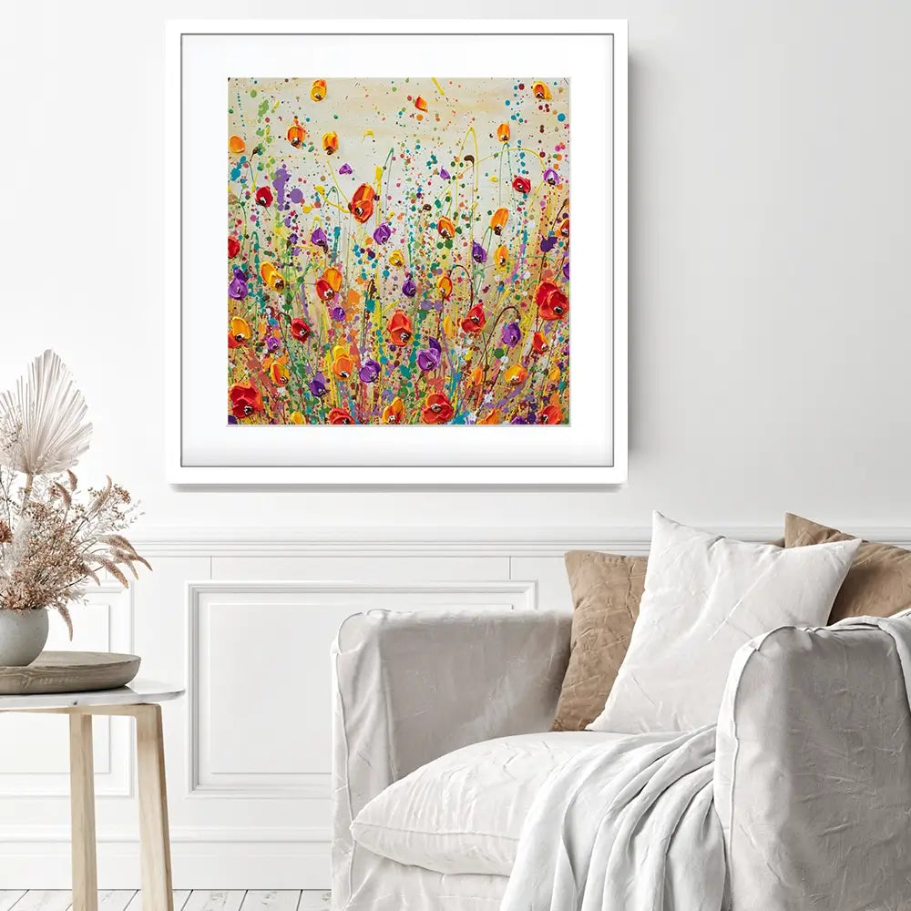 Sunset Meadow Square Framed Art Print Sunset Meadow Square Framed Art Print wall art product Olga Tkachyk