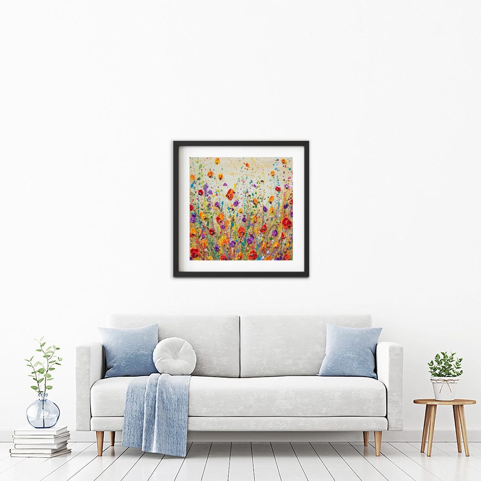 Sunset Meadow Square Framed Art Print wall art product Olga Tkachyk