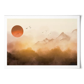 Sunset Mountain Tops Art Print Sunset Mountain Tops Art Print wall art product Art Print Shop