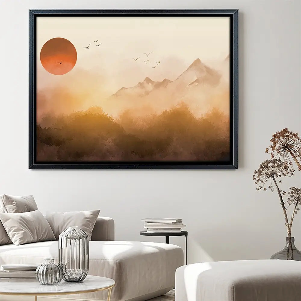 Sunset Mountain Tops Canvas Print Sunset Mountain Tops Canvas Print wall art product Art Print Shop