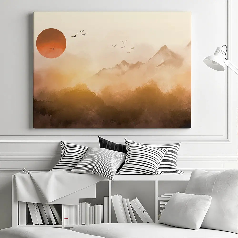 Sunset Mountain Tops Canvas Print Sunset Mountain Tops Canvas Print wall art product Art Print Shop