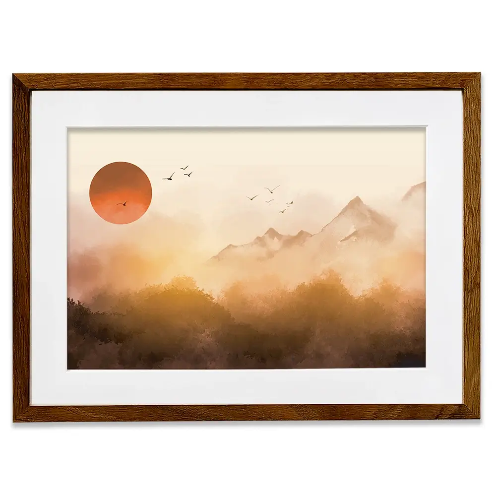 Sunset Mountain Tops Framed Art Print Sunset Mountain Tops Framed Art Print wall art product Art Print Shop