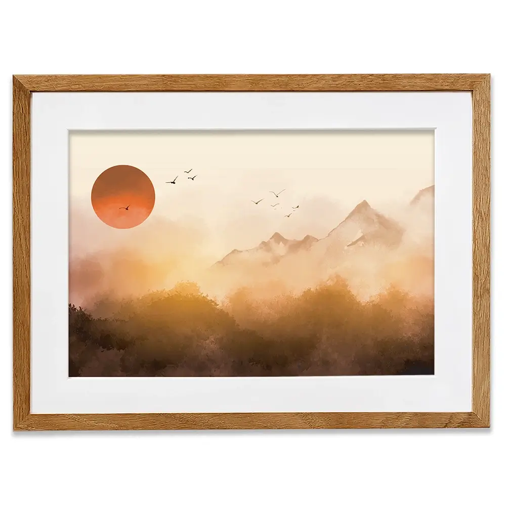 Sunset Mountain Tops Framed Art Print Sunset Mountain Tops Framed Art Print wall art product Art Print Shop