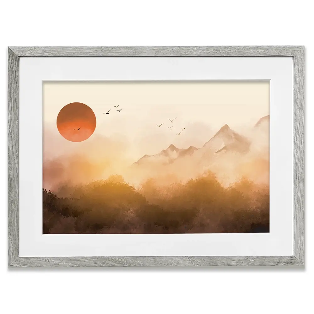 Sunset Mountain Tops Framed Art Print Sunset Mountain Tops Framed Art Print wall art product Art Print Shop