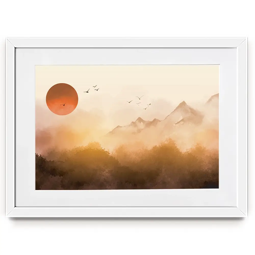 Sunset Mountain Tops Framed Art Print Sunset Mountain Tops Framed Art Print wall art product Art Print Shop